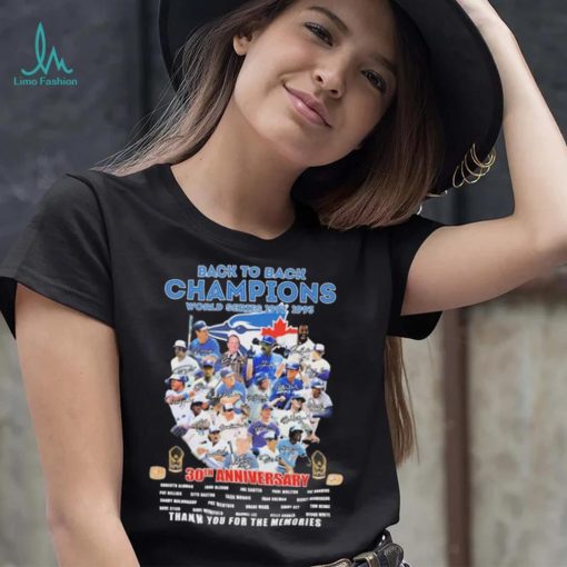 Toronto Blue Jays Back To Back Champions 30th Anniversary Thank You For The Memories Signatures Shirt