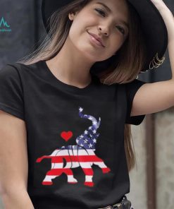 Trump Elephant America flag heart love shirt