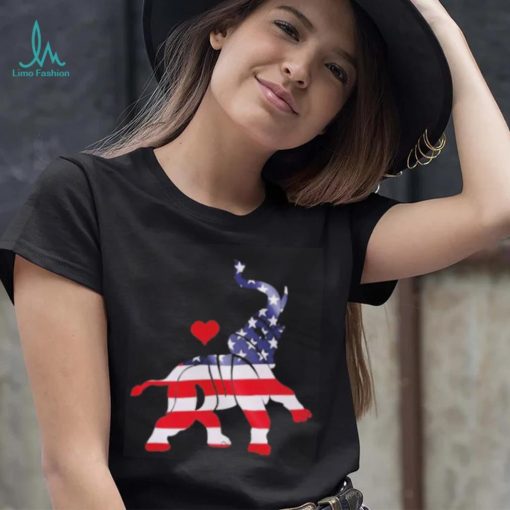 Trump Elephant America flag heart love shirt