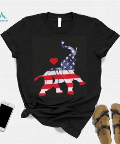 Trump Elephant America flag heart love shirt