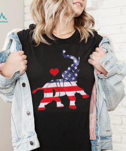 Trump Elephant America flag heart love shirt