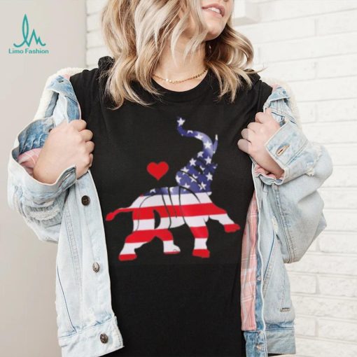 Trump Elephant America flag heart love shirt