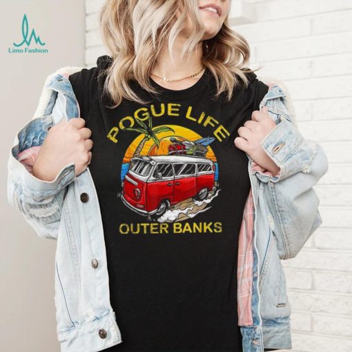 Vintage Outer Banks Surfer Van Beach Pogue Life T Shirt