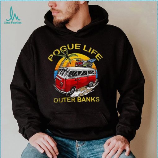 Vintage Outer Banks Surfer Van Beach Pogue Life T Shirt