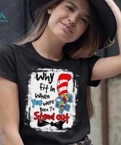 Why Fit In Autism Awareness Doctor Teacher Hat Cat Book Shirt, Cute Doctor Teacher Hat Cat Tee Tops Unisex T shirt