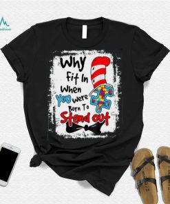 Why Fit In Autism Awareness Doctor Teacher Hat Cat Book Shirt, Cute Doctor Teacher Hat Cat Tee Tops Unisex T shirt