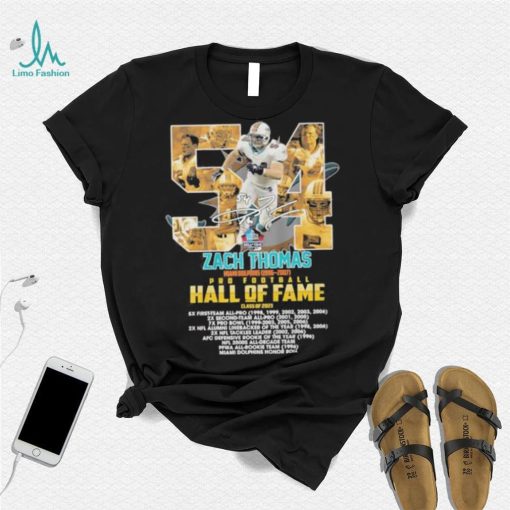 Zack Thomas Miami Dolphins 1996 2007 Pro football Hall of Fame 54 signature shirt