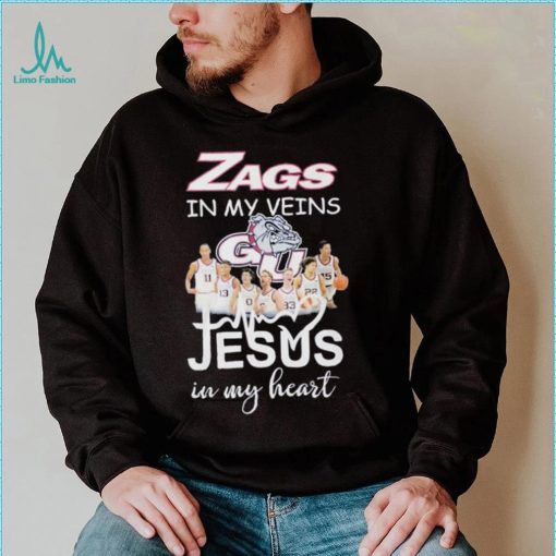 Zags In My Veins Team Jesus In My Heart Shirt