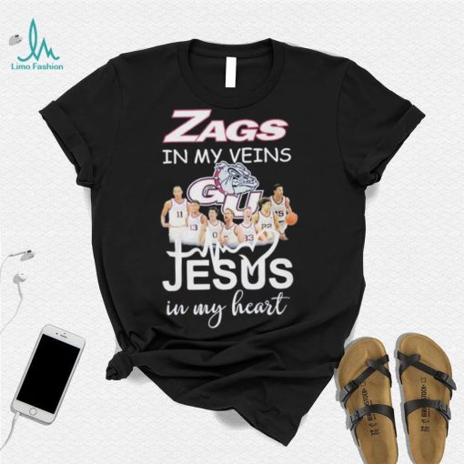 Zags In My Veins Team Jesus In My Heart Shirt