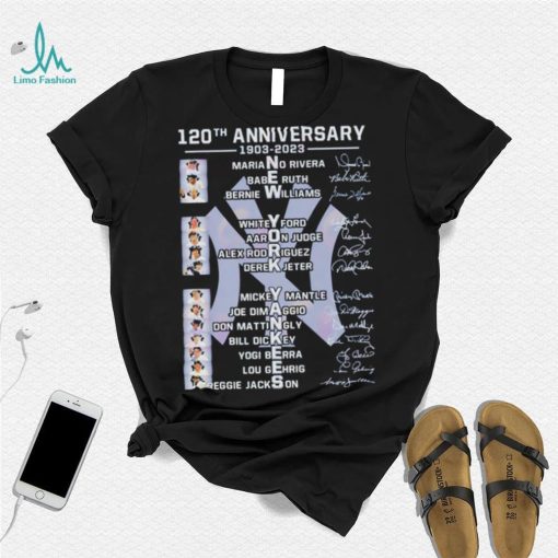 120th Anniversary New York Yankees Memebers signature 2023 shirt