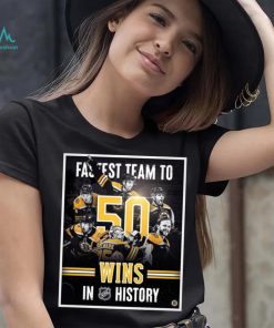 2023 Boston Bruins Fastest Team To 50 Wins In NHL History Shirt