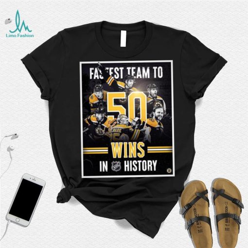 2023 Boston Bruins Fastest Team To 50 Wins In NHL History Shirt