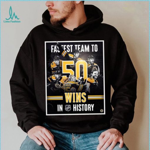 2023 Boston Bruins Fastest Team To 50 Wins In NHL History Shirt