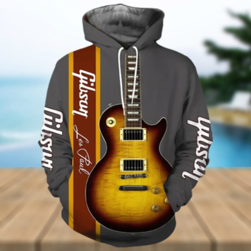 3D All Over Printed Electric Guitar Art Hoodie