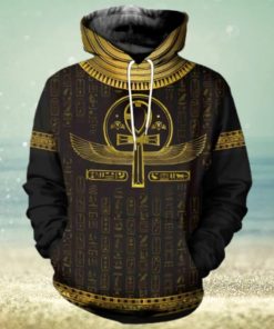 3D Printed Egyptian Cross Ankh Gold Hoodie