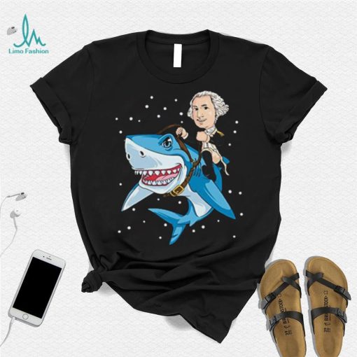 4th Of July George Washington Shark American Merica T Shirt