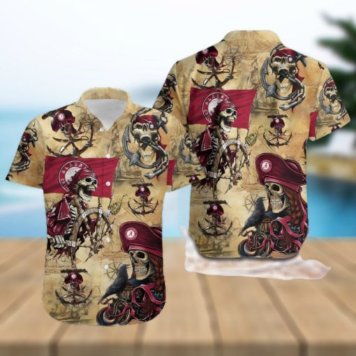 Alabama Crimson Tide Pirates Fans Pirates Skull Hawaiian Shirt