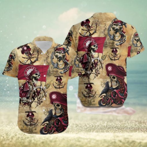 Alabama Crimson Tide Pirates Fans Pirates Skull Hawaiian Shirt