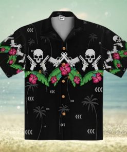 Aloha Skull And Pistol Gun Floral Hawaiian Shirt