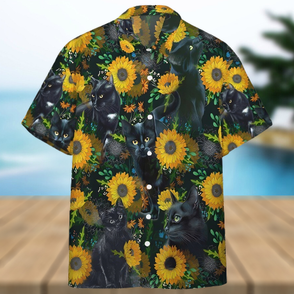 Art Black Cat 3d All Over Printed Trending Hawaiian Shirt Art Black Cat 3d All Over Printed Trending Hawaiian Shirt
