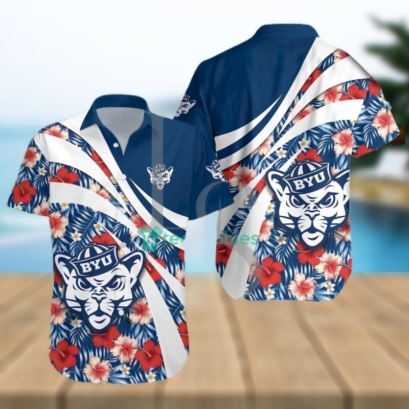 BYU Cougars NCAA Hibiscus Tropical Flower Hawaiian Shirt