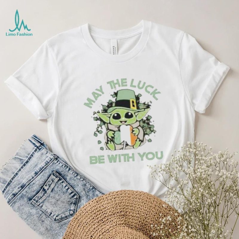 Baby Yoda Hug Irish Shamrock May The Luck Be With You St Patrick’s Day shirt