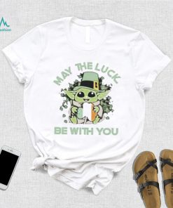 Baby Yoda Hug Irish Shamrock May The Luck Be With You St Patrick's Day shirt