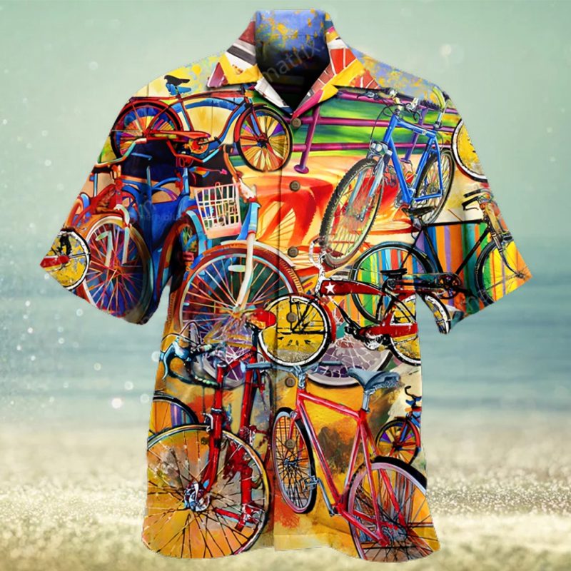 Bike pattern Hawaiian shirt