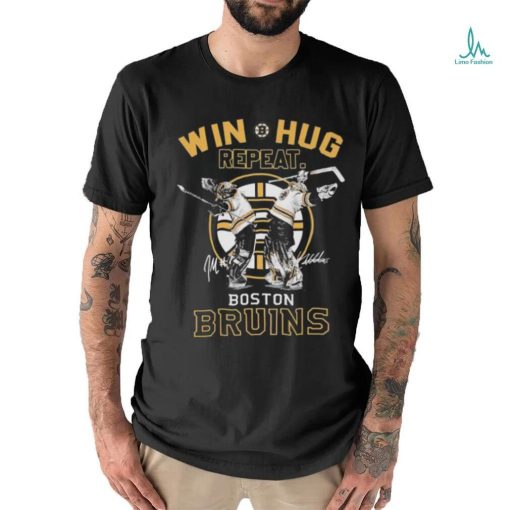 Boston Bruins win hug repeat signatures 2023 shirt