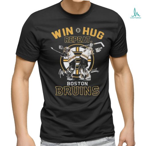 Boston Bruins win hug repeat signatures 2023 shirt