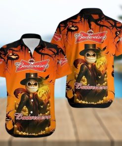 Budweiser Hawaiian Shirt Halloween Jack Skellington