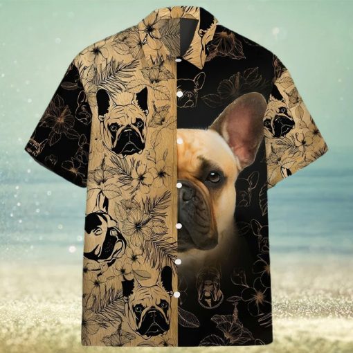 Bulldog 3d all over printed hawaiian shirt