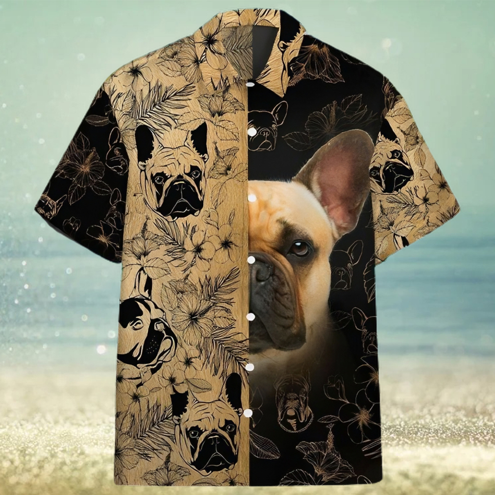 Bulldog 3d all over printed hawaiian shirt