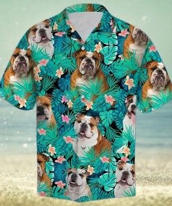 Bulldog blue nice design unisex hawaiian shirt