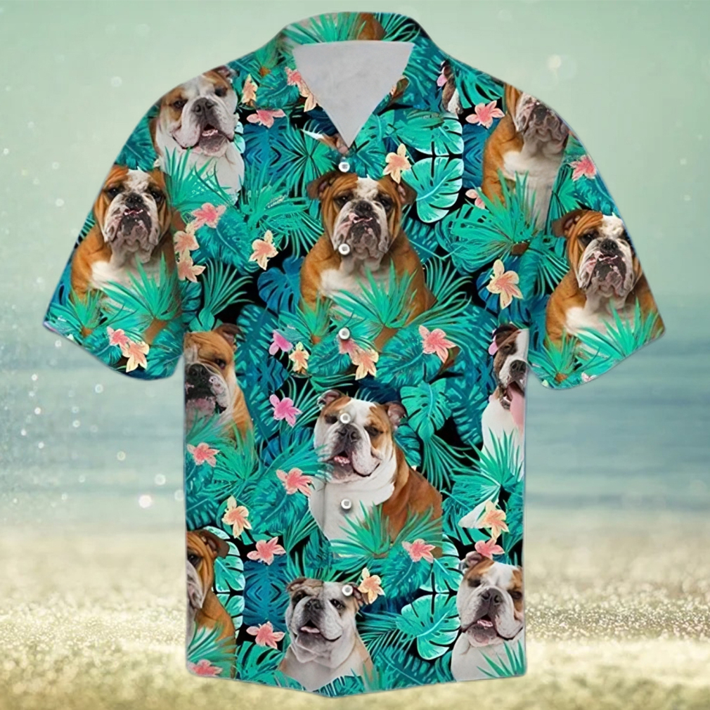 Bulldog blue nice design unisex hawaiian shirt