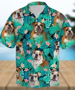 Bulldog blue nice design unisex hawaiian shirt