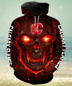 Calgary Flames Halloween Hoodie 3D cheap Skulls Pullover NHL
