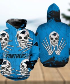 Carolina Panthers Hoodie skull for Halloween graphic