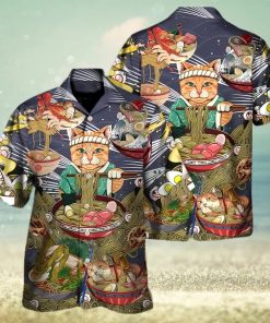 Cat Eating Ramen Lovely Hawaiian Shirt  Funny Hawaiian Shirt  Aloha Hawaii Shirt