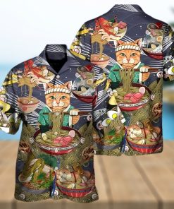 Cat Eating Ramen Lovely Hawaiian Shirt  Funny Hawaiian Shirt  Aloha Hawaii Shirt