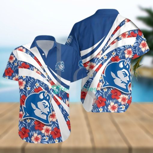 Central Connecticut Blue Devils NCAA Hibiscus Tropical Flower Hawaiian Shirt