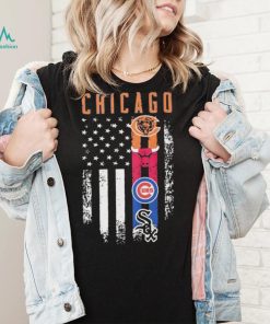 Chicago Sport Team Logo American Flag Shirt