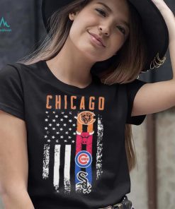 Chicago Sport Team Logo American Flag Shirt