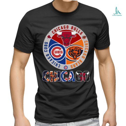 Chicago bulls chicago bears and Chicago Cubs logo teams new design 2023 t shirt