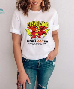 Cleveland WMMS 100.7 FM for those about to rock we salute you logo hoodie shirt