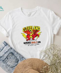 Cleveland WMMS 100.7 FM for those about to rock we salute you logo shirt