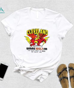 Cleveland WMMS 100.7 FM for those about to rock we salute you logo shirt