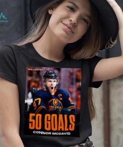 Connor McDavid Edmonton Oilers 50 goals season shirt