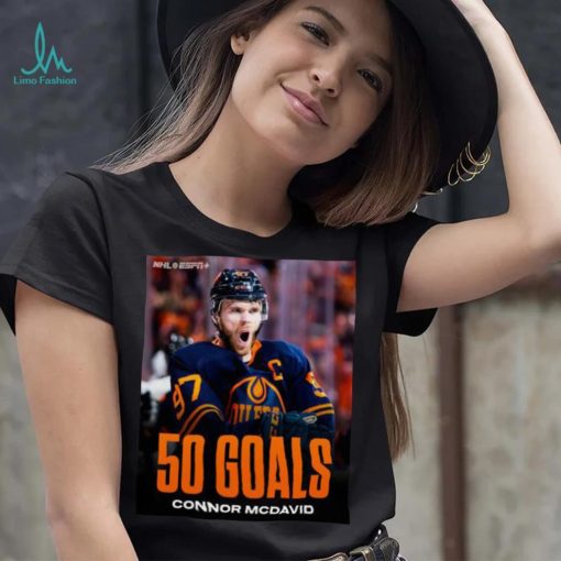 Connor McDavid Edmonton Oilers 50 goals season shirt