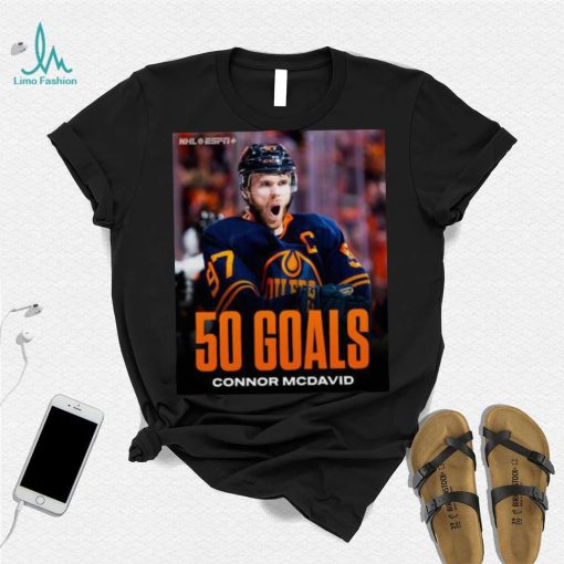 Connor McDavid Edmonton Oilers 50 goals season shirt